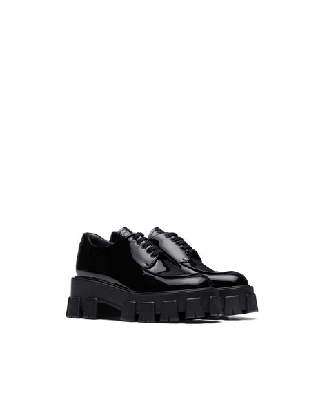 prada monolith patent leather lace-up shoes|Prada Monolith Patent Leather lace.